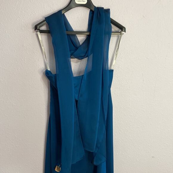 David’s Bridal Women Teal Bride’s Maid Strapless Tube Style Dress Size 6 - Picture 7 of 8